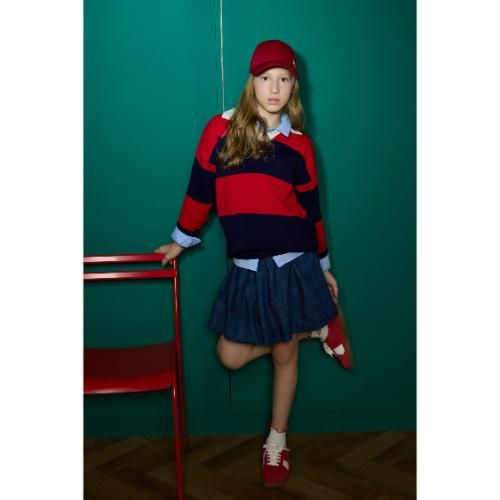Jupe Fille en coton - Bleu - G1229A8.