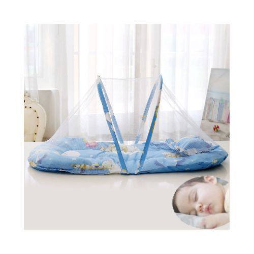 مهد طفل سرير قابل للطي للأطفال الرضع منزل مع سحاب ناموسية خيمة وسادة نوم محمولة