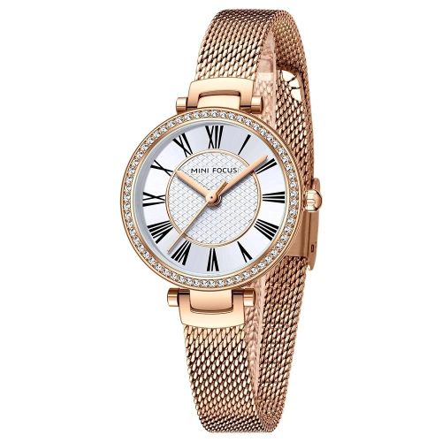 Montre Femme Élégante – Acier Rose Dorée – Design Chic & Moderne