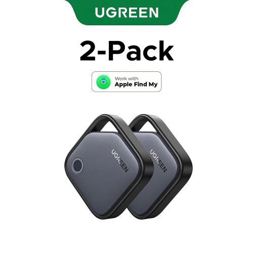Finder 2 - 2-Pack Smart Tag Bluetooth Item Finder USB C Batterie rechargeable Dernier traqueur de 1 an pour Apple Find My iOS uniquement