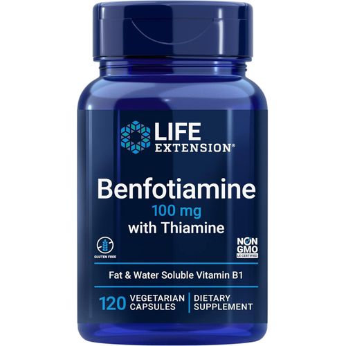 Benfotiamine + thiamine, 100 mg, 120 capsules