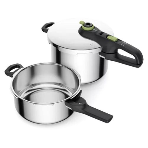 Secure Trendy P2584300 – Set de 2 Autocuiseurs 4L + 6L – Inox – 2 Programmes – Induction