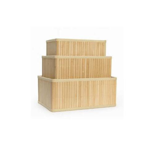 3 Paniers de rangement en bambou