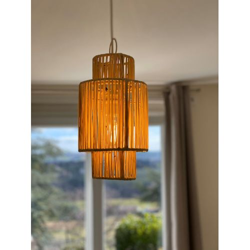 Suspension en raphia, suspensions, lampadaire