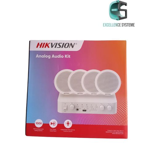 Kit audio analogique avec amplificateur analogique 60 W et 4 haut-parleurs de plafond 6 W