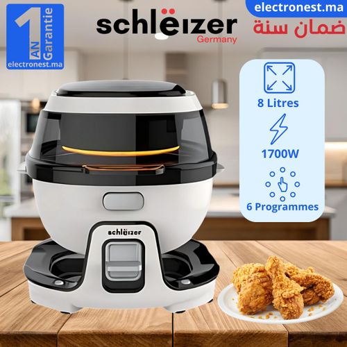 AirFryer Friteuse sans huile XL 8Litres, Rotation Automatique 1700W