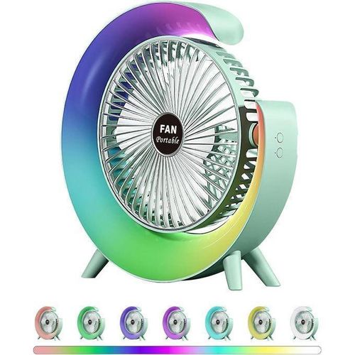 Mini Ventilateur de Bureau USB Coloré – Ventilateur Portable Silencieux à Inclinaison Réglable