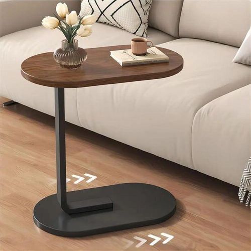 Table à thé / Chevet taille moderne Table basse coin,table à thé mobile moderne et simple pour le salon et la chambre,Table d’Appoint Moderne en Forme de C – Petite Table Basse en Bois et Métal pour Salon ou Chambre, Design Élégant et Compact