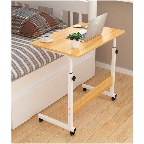 Bureau d'ordinateur multifonctionnel, table de chevet, petite table mobile surélevée, support pour ordinateur portable domestique avec roulettes, durable