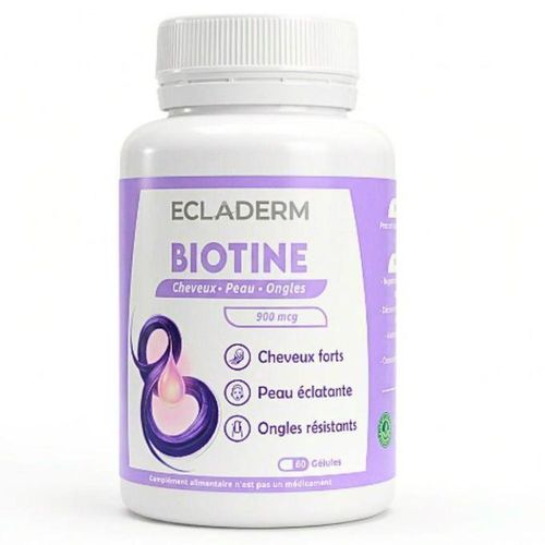 Biotine Complément Alimentaire pour Cheveux, Ongles & Peau 60 comprimés