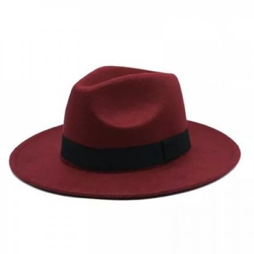 Chapeau Fedora pour hommes et femmes,accessoires en feutre jazz avec boucle
