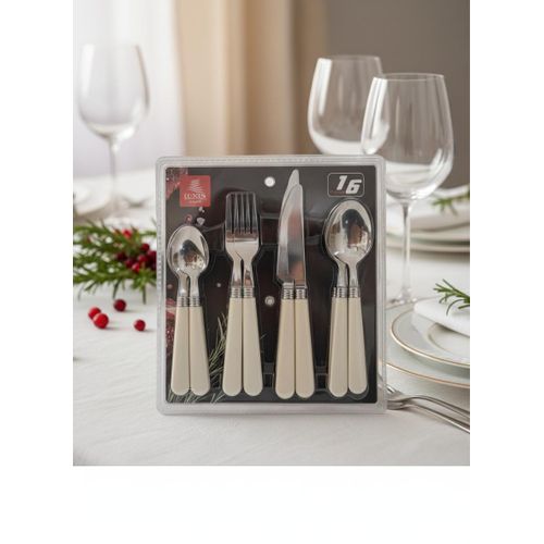 Couverts de Table Couverts de cuisine service de couverts 16 pièces en acier inoxydable top qualité et durable avec un design de prestige أدوات المائدة من الفولاد المقاوم للصدأ بجودة عالية و تصميم راقي و مميز 16 قطعة