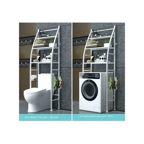 Étagère de Salle de Bain avec porte-rouleau-étagère machine à laver-Organiseur