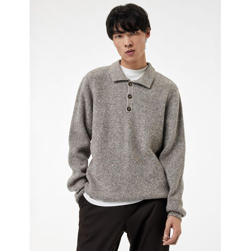 Pull en maille à col roulé - Beige