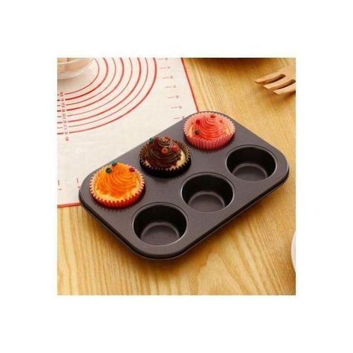 Moule à Cupcakes 6 tasses, Métal Anti-adhésif Moule à à pâtisserie