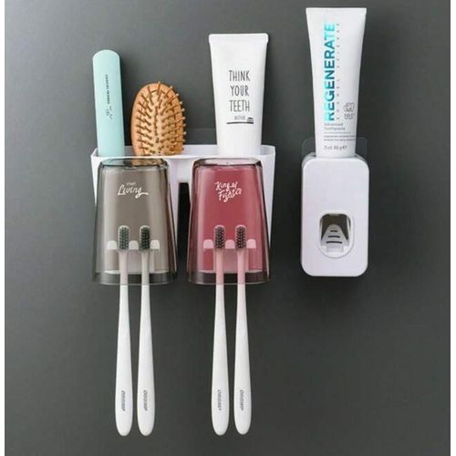 Porte-brosse à dents et distributeur automatique de dentifrice