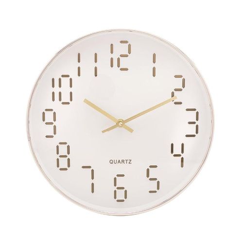 Horloge Murale Silencieuse blanc Chiffres dors