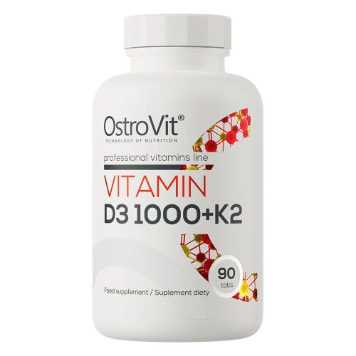 Vitamin D3 1000 IU + K2 90 Tablets Vitamine D3 1000 UI + K2 MK-7 50 µg