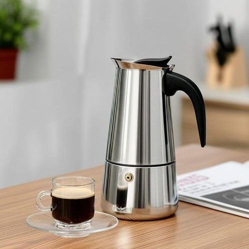 Cafetière à café en acier inoxydable – 300ml – Design compact avec poignée isolée