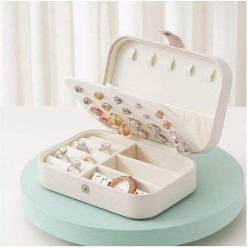 Boîte à Bijoux En Cuir PU Espace de Rangement Bagues