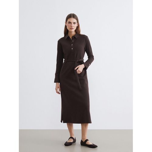 Robe Ceinturée à Col Polo