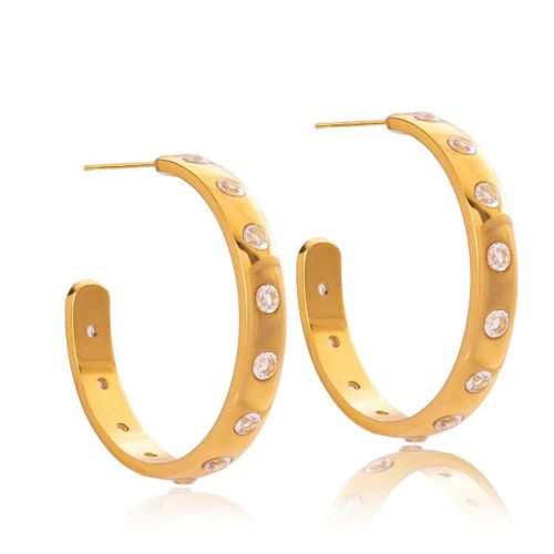 Boucles d'oreilles de luxe pour femme plaqué or Constance Serti Clos OGN186