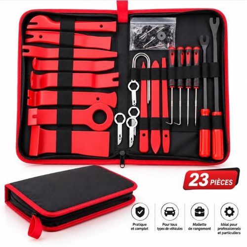 Kit Outils Démontage Automobile 23 Pièces – Extracteur Garniture, Panneau et Clips – Mallette de Rangement