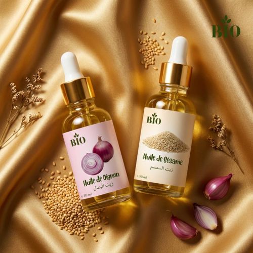 Huile végétale de Oignon 50 ml et Huile de Sesame 50 ml éclat