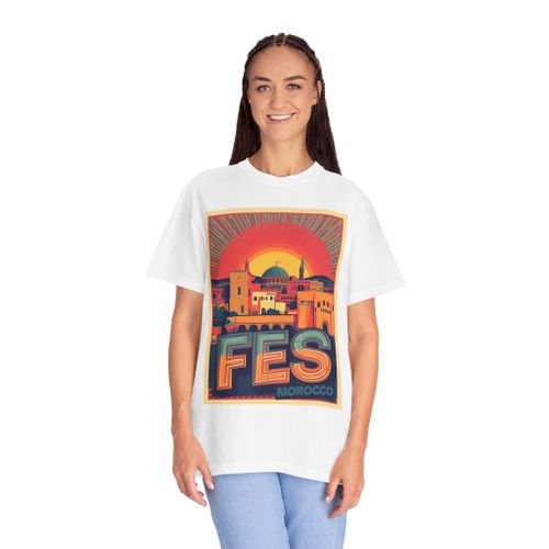 T-shirt Design URBAN STYLE VILLE FES & Unisexe en 100 % coton blanc