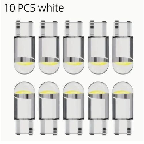 10 Ampoules LED pour Voiture BXE W5W T10 12V, 6000K 7-Couleurs Acrylique, Éclairage Intérieur de Véhicule,Blanc Fixation Dure, Pas de Batterie Nécessaire