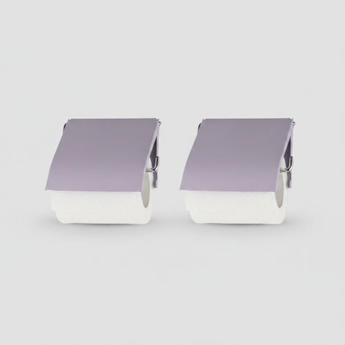 Lot de 2 - Porte-papier WC en mtal soft touch violet