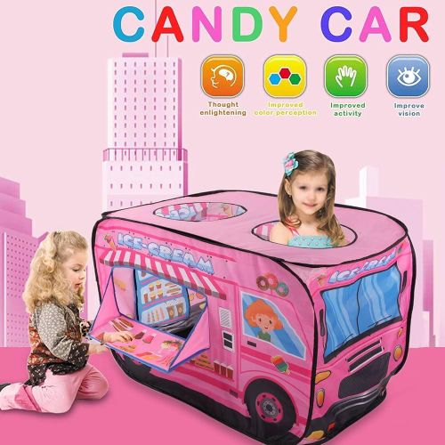 Tente de jeu pliable en forme de camion de glaces pour enfants jouet dintrieur et dextrieur pliable pour tout-petits garons et filles