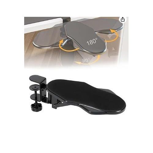 Repose-bras d'ordinateur Hovadova pour bureau, plateau extensible rotatif de bureau réglable à 180°, support de coude pliable à 90°, repose-poignet ergonomique pour bureau à la maison et au bureau