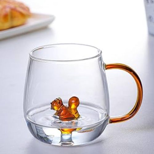 Tasses à café 380 ML en Verre Borosilicate Transparent pour Boissons Froides et Chaudes, Tasse à café résistante à la Chaleur pour Les Voyages et la Vie Quotidienne