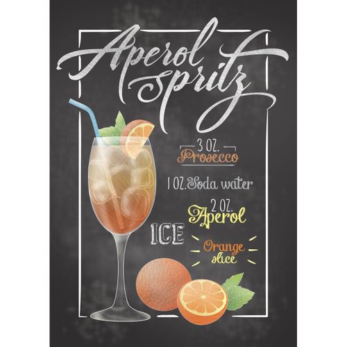 Aperol Spritz Cocktail Bar Poster Chambre Haute Qualité