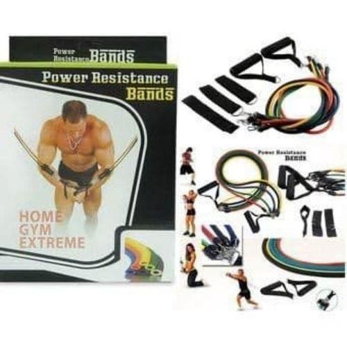 أشرطة مقاومة مرنة، 11 قطعة، معدات لياقة بدنية، يوغا، حبل سحب، أنابيب بيلاتس