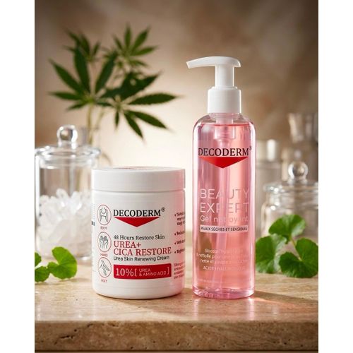Crème CICA Hydratante Réparatrice Peaux Sèches (,Corps,Mains.Pieds ) 400ml & beauty expert Gel Nettoyant Peaux Sèches Et Sensibles, 250 Ml