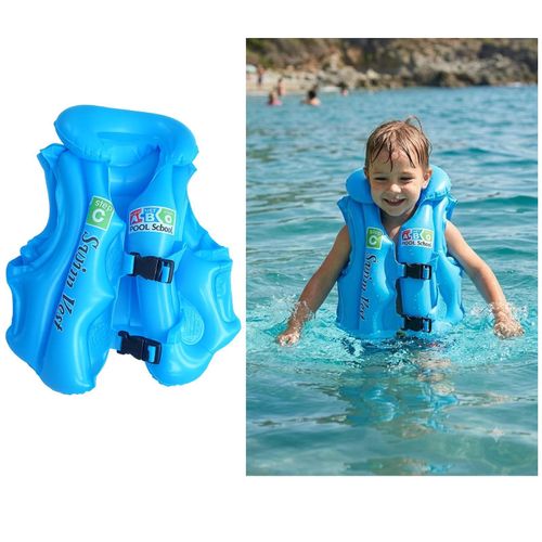 Gilet de Natation Gonflable pour Enfant – Veste Flottante de Sécurité avec Double Boucles Réglables et Support de Tête