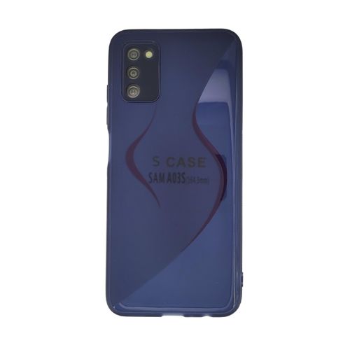 Pochette silicone Transparente pour Samsung A03S Bleu
