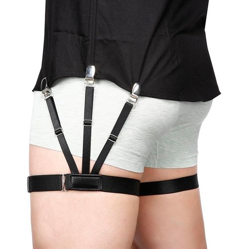 Porte-jarretelles élastique réglable pour chemises militaires avec pinces de verrouillage antidérapantes