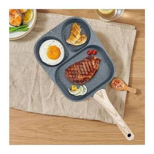 Pole Frire Pole ufs et Steak 2 en 1 avec 2 Zones Domelette 1 Section de Steak pour le Petit Djeuner