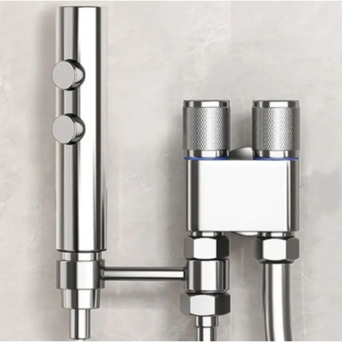 Ensemble Douchette WC pour salle de bain avec robinet double sortie pour toilette