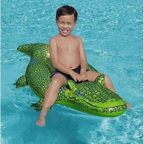Bestway Flotteur crocodile gonflable géant pour piscine, plage et eau d'été