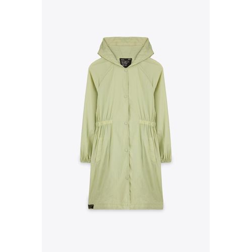 جاكيت خفيف الوزن ذو غطاء رأس، لون أخضر فاتح