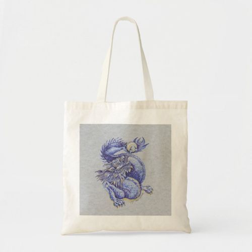 Tote Bag Dragon bleu Unique, haute qualité