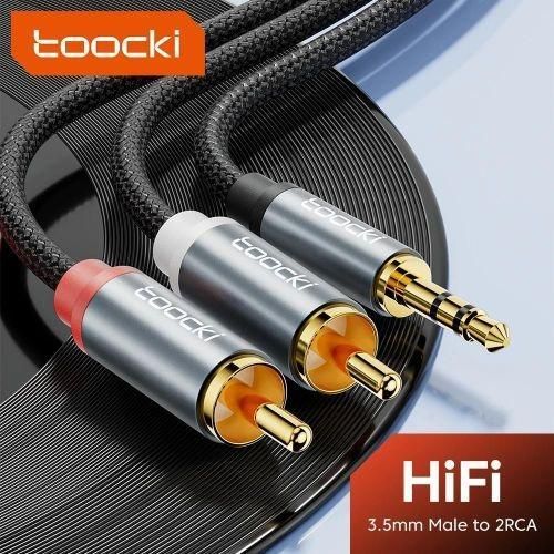 câble Audio 3.5mm vers 2RCA câble audio 3,5 mm AUX à 2 RCA tressé en nylon,HiFi en métal, diviseur RCA de type Y, ligne auxiliaire RCA, adaptateur de prise 1/8 à RCA, adapté aux haut-parleurs, smartphones, tablettes, 3 Metr