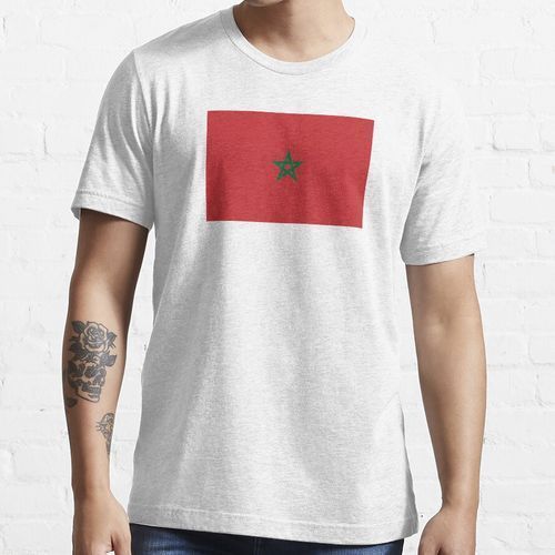 National Flag of Morocco T-shirt Blanc