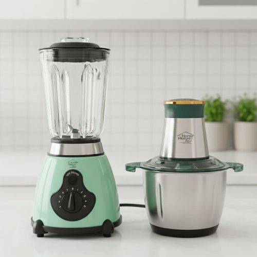 Pack Cuisine Premium : Hachoir Électrique 3L (300W) & Blender Professionnel 1.5L (1000W) – Acier Inoxydable & Design Menthe couleur aléatoir