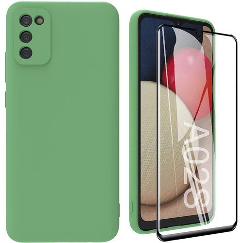 Pack coque Samsung A03S Silicone plus incassable ceramique vert clair