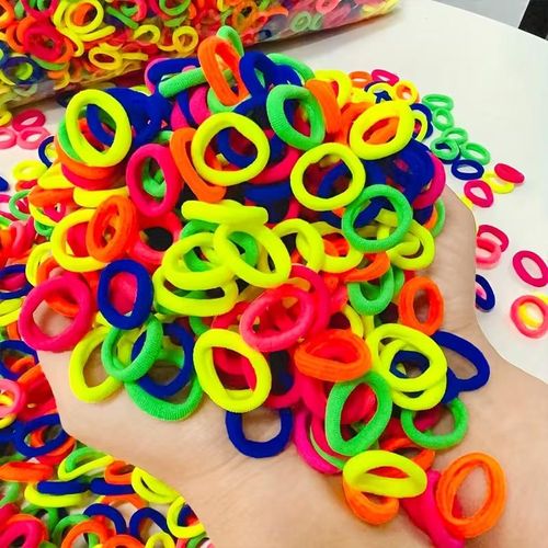 عبوة اقتصادية 100 قطعة ربطات شعر ملونة فائقة المرونة للفتيات - ناعمة ولا تسبب تكسر الشعر